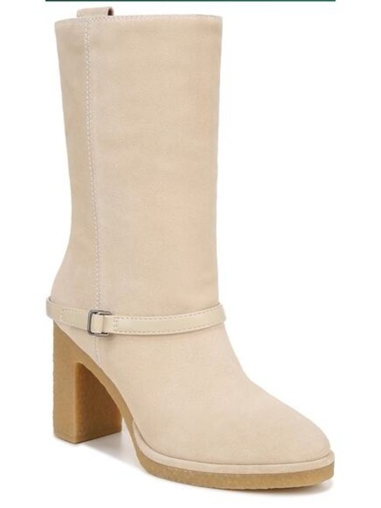 Shoes - FRANCO SARTO PAXTON MID CALF SUEDE BOOTS IN ECRU 7.5 8 9